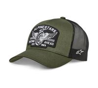 Alpinestars Heritage Trucker Hat Gorra de béisbol, Verde Militar/Negro, Talla única para Hombre