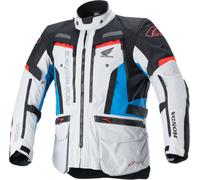 Alpinestars Honda Bogota Pro Drystar Chaqueta textil impermeable para motocicletas, Gris claro/azul/rojo, Talla S