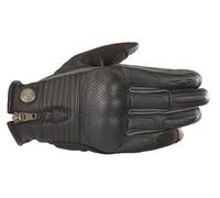 Alpinestars Honda Rayburn Guantes de cuero de la motocicleta, negro/gris, Talla S