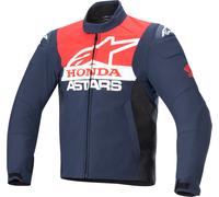 Alpinestars Honda SMX Softshell Chaqueta textil impermeable para motocicletas, Azul/Negro/Rojo, Talla S