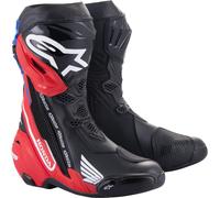 Alpinestars Honda Supertech R Botas de moto, negro-rojo-azul, tamaño 40 para Hombres