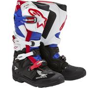 Alpinestars Honda Tech 7 Enduro Drystar Botas de motocross impermeables, Negro/Blanco/Rojo/Azul, Talla 14 (49,5)