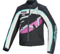 Alpinestars Idles chaqueta textil de motocicleta para mujer repelente al agua, Negro/Blanco/Morado, Talla XL