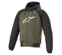 Alpinestars Jac con Capucha Chaqueta de Moto, Negro/Oliva, S para Hombre