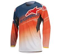 Alpinestars Jersey Techstar Fábrica Fluo Orange/Azul Oscuro/Blanco - Naranja, L