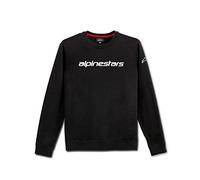 Alpinestars, Linear Crew Fleece, Camisa De Entrenamiento, Blanco Negro, XL, Hombre