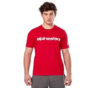Alpinestars Linear Wordmark 2.0 CSF tee, Camiseta Deportiva para Motocicleta, Rojo/Blanco, XXL