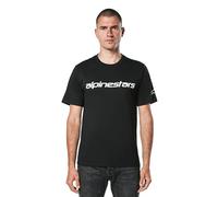 Alpinestars Original Logo tee Camiseta de Manga Corta Cuello Redondo, Negro/Blanco, L para Hombre