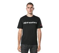 Alpinestars Linear Wordmark 2.0 Csf tee T-Shirt para Hombre Camiseta de Manga Corta con Cuello Redondo Negro/Gris/Rojo XL