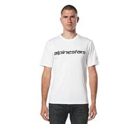 Alpinestars Linear Wordmark 2.0 Csf Tee T-Shirt para Hombre Camiseta de Manga Corta con Cuello Redondo Blanco/Rojo/Negro M