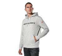 Alpinestars Linear Wordmark Hoodie V3 Sweatshirt Sudadera con Capucha para Hombre Gris Jaspeado/Rojo/Negro XL