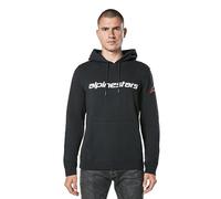 Alpinestars Linear Wordmark Hoodie V3 Sweatshirt Sudadera con Capucha para Hombre Negro/Blanco/Rojo L