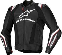 Alpinestars Missile Ignition V3 Chaqueta de cuero para moto perforada, negro-blanco, tamaño 60 para Hombres