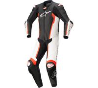 Alpinestars Missile V2 Traje de cuero para motocicleta de una pieza, negro-blanco-rojo, tamaño 58 para Hombres