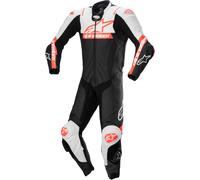 Alpinestars Missile V2 Ward Traje de cuero de moto de una pieza perforado, negro-blanco-rojo, tamaño 52 para Hombres