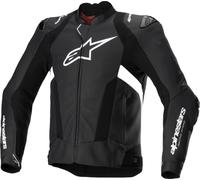 Alpinestars Missile V3 Airflow Chaqueta de cuero para moto perforada, negro-blanco, tamaño 52 para Hombres