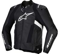 Alpinestars Missile V3 Chaqueta de cuero para moto, Negro/Blanco, Talla 54