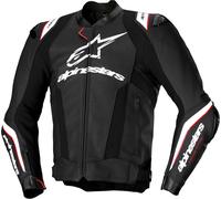 Alpinestars Missile Ignition V3 Chaqueta de cuero para moto perforada, negro-blanco, tamaño 62 para Hombres