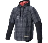 Alpinestars MO.ST.EQ Tartan Camisa de moto, negro/gris, Talla S