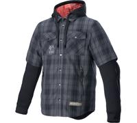 Alpinestars MO.ST.EQ Tartan Camisa de moto, negro/gris, Talla XL