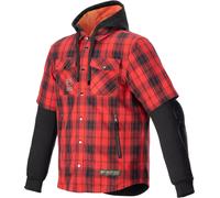 Alpinestars MO.ST.EQ Tartan Camisa de moto, negro-rojo, tamaño XL para Hombres