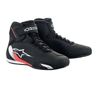 Alpinestars Motorradss, Barco de Tobillo Unisex Adulto, Black White Red Fluo, 45.5 EU