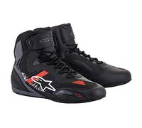 Alpinestars Faster-3 Rideknit Zapatos de motocicleta, negro/gris/rojo, Talla 10 (43)