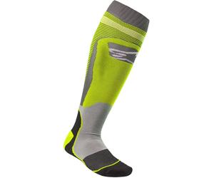 Alpinestars MX Plus-1 Calcetines de Motocross, gris-amarillo, tamaño S para Hombres