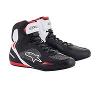 Alpinestars NC, Zapatos de Moto Unisex Adulto, Negro, Blanco y Rojo, 43 EU