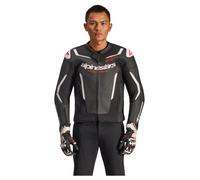 Alpinestars Chaqueta de cuero para motocicleta GP Force V2 Negro/Blanco Talla 58 para hombre