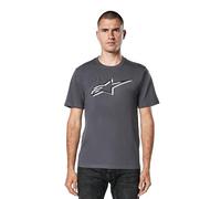 Alpinestars Original Logo tee Camiseta de Manga Corta Cuello Redondo, Carbón/Negro, M para Hombre