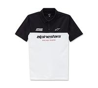 Alpinestars, Paddock Polo, Polo De Media Manga, Blanco Negro, XL, Hombre