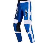 Alpinestars Fluid Portl Pantalones de motocross para niños, blanco-azul, tamaño XL