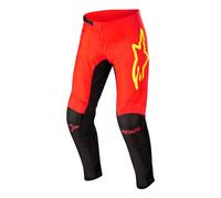 Alpinestars Fluid Tripple Pantalones de motocross, negro-rojo-amarillo, tamaño 28 para Hombres