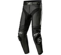 Alpinestars Missile V3 Pantalones de cuero para motocicleta, negro-blanco, tamaño 58 para Hombres