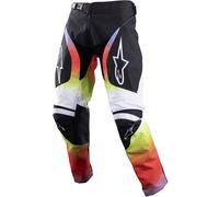 Alpinestars Racer Semi Pantalones Juveniles de Motocross, negro-rojo-amarillo, tamaño 26