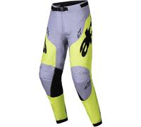 Pantalón motocross Alpinestars Racer Veil gris-amarillo fluo 36