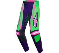 Alpinestars Techstar Nomur Pantalones de motocross, verde-lila, tamaño 34 para Hombres