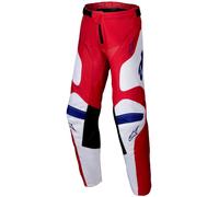 Alpinestars Racer Veil Pantalones de motocross para jóvenes, blanco-rojo, tamaño XL