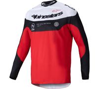 Alpinestars Pro-Dura Maillot de motocross, negro-blanco-rojo, tamaño S para Hombres