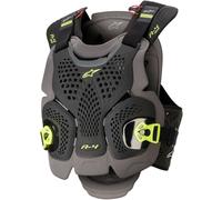 Alpinestars A-4 Max Protector de pecho, negro-amarillo, tamaño XS S para Hombres