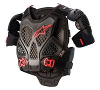 Alpinestars A-6 Protector de pecho, negro-rojo, tamaño M L para Hombres