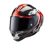 Alpinestars Race Supertech R10 Element - Casco integral de carbono para moto, color negro, rojo y blanco