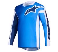 Alpinestars Racer Air Portl Maillot de motocross, blanco-azul, tamaño L para Hombres