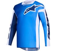Alpinestars Racer Air Portl Maillot de motocross, blanco-azul, tamaño M para Hombres