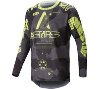 Alpinestars Racer Hollow Maillot de motocross, gris-amarillo, tamaño L para Hombres