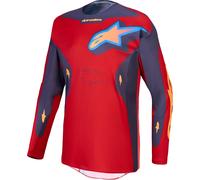 Alpinestars Racer Hunt Maillot de motocross, gris/rojo/amarillo, Talla M