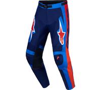 Alpinestars Racer Hunt Pantalones de motocross, Azul/Rojo, Talla 30