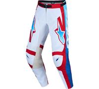 Alpinestars Racer Hunt Pantalones de motocross, blanco/rojo/azul, Talla 30