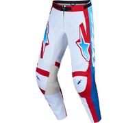 Alpinestars Racer Hunt Pantalones de motocross, blanco/rojo/azul, Talla 34